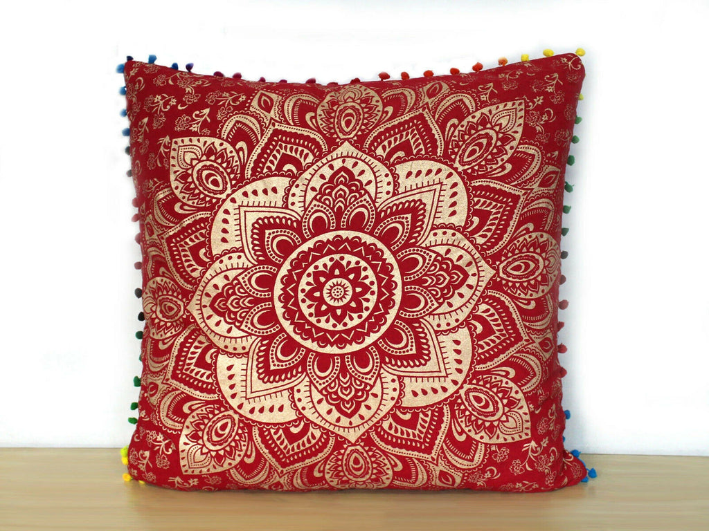 Set Of 2 Cotton Cushion Cover Mandala Couch Pillow Cases Home Decorative Pillows