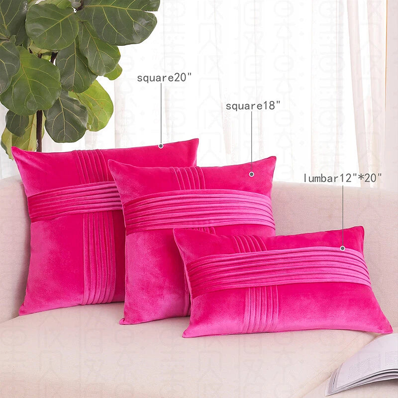 18x18" Velvet Throw Pillow Cover Sofa Car Throw Cushion Covers Home Decor 2 pk
