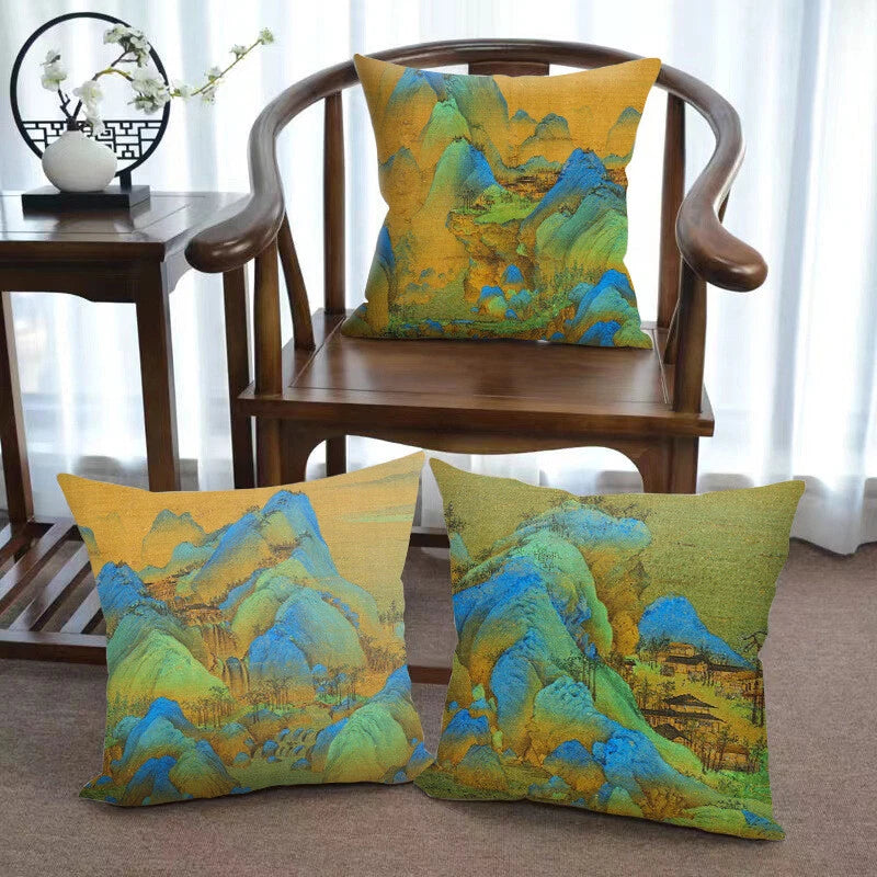 Chinese Style Throw Pillow Covers Cushion Cases Sofa Bed Pillowslip Luxury Decor