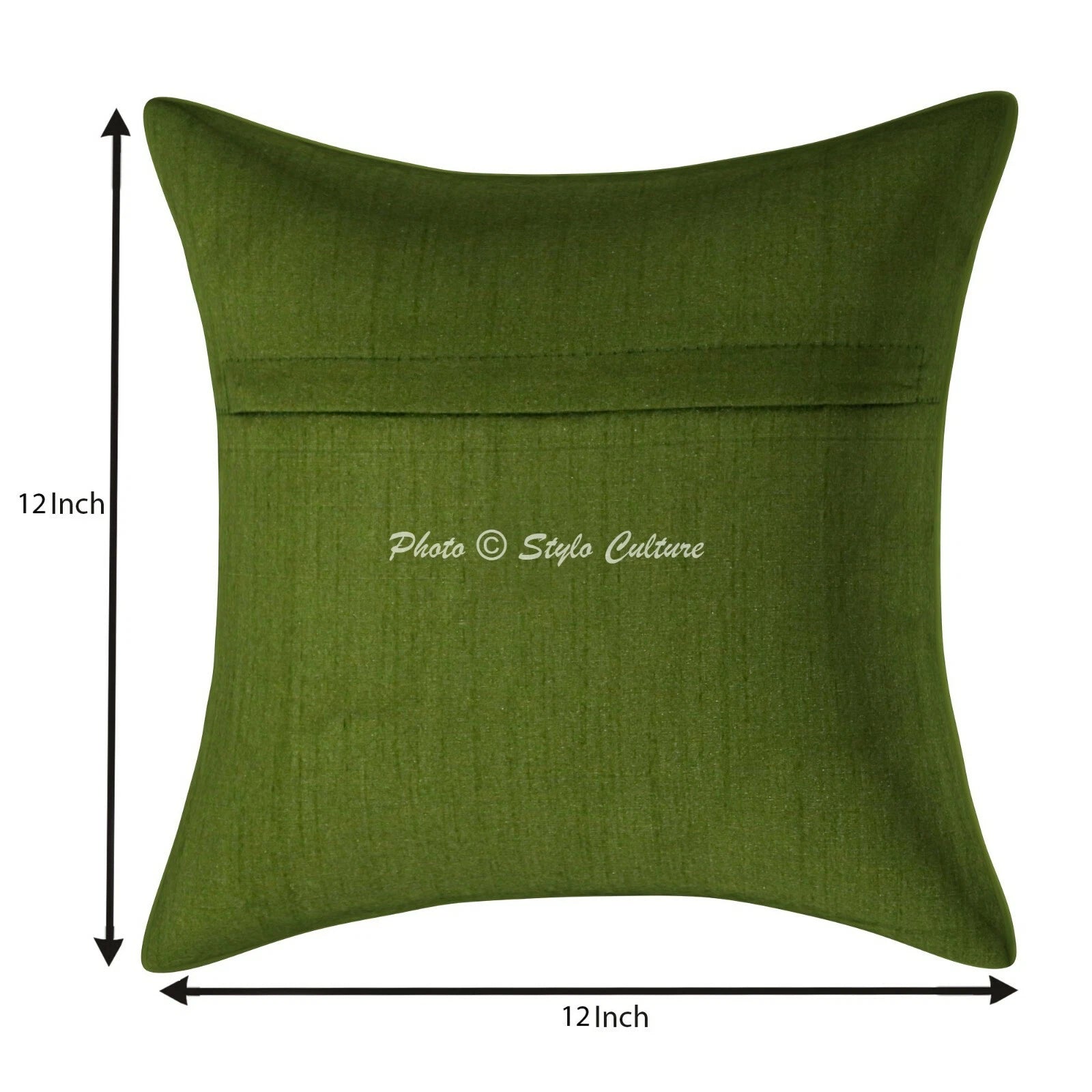 Indian Sofa Cushion Cover Handmade Brocade Silk Pillow Case Cover Throw 12 X 12"