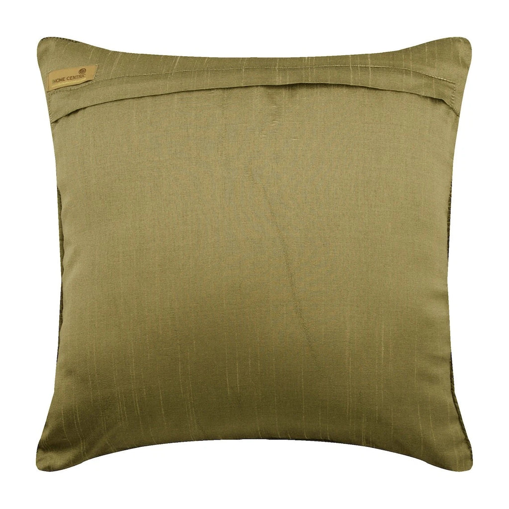 Sofa Cushion Cover Beige 16"x16", Bed Decor Silk Fabric - Parched Earth
