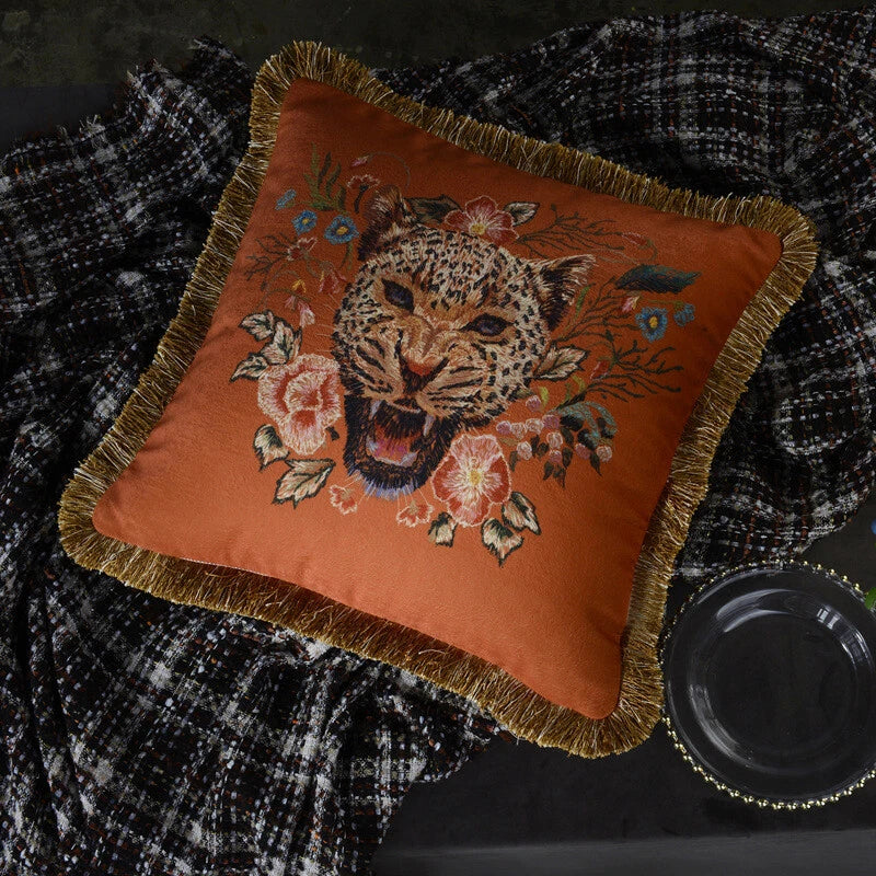 Fashion Velvet Bee Flower Cushion Cover Square Pillowcase For Sofa Bed Home