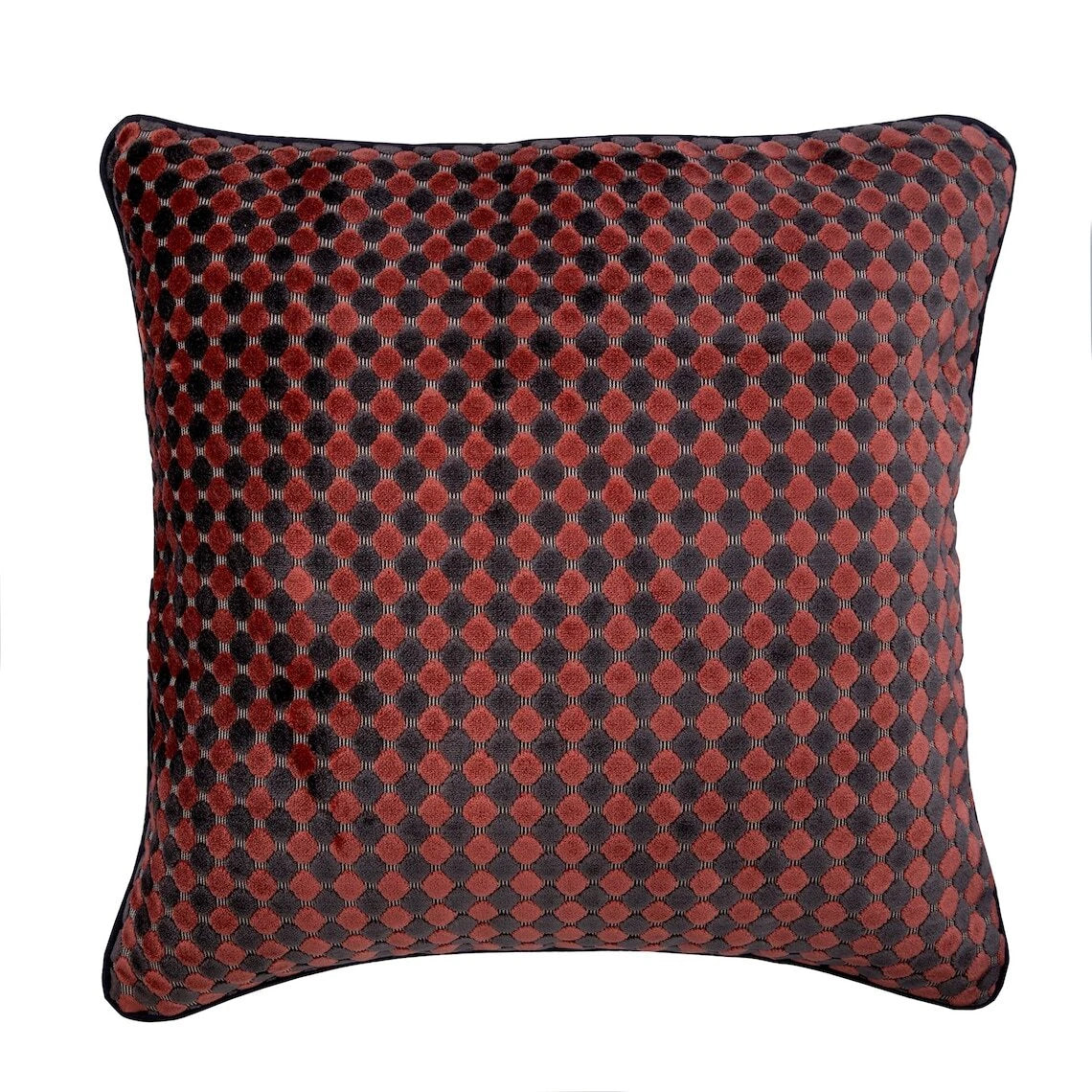 Sofa Pillow Cover Grey 16"x16", Bed Decor Silk Polka Dots Jacquard - Dot Com