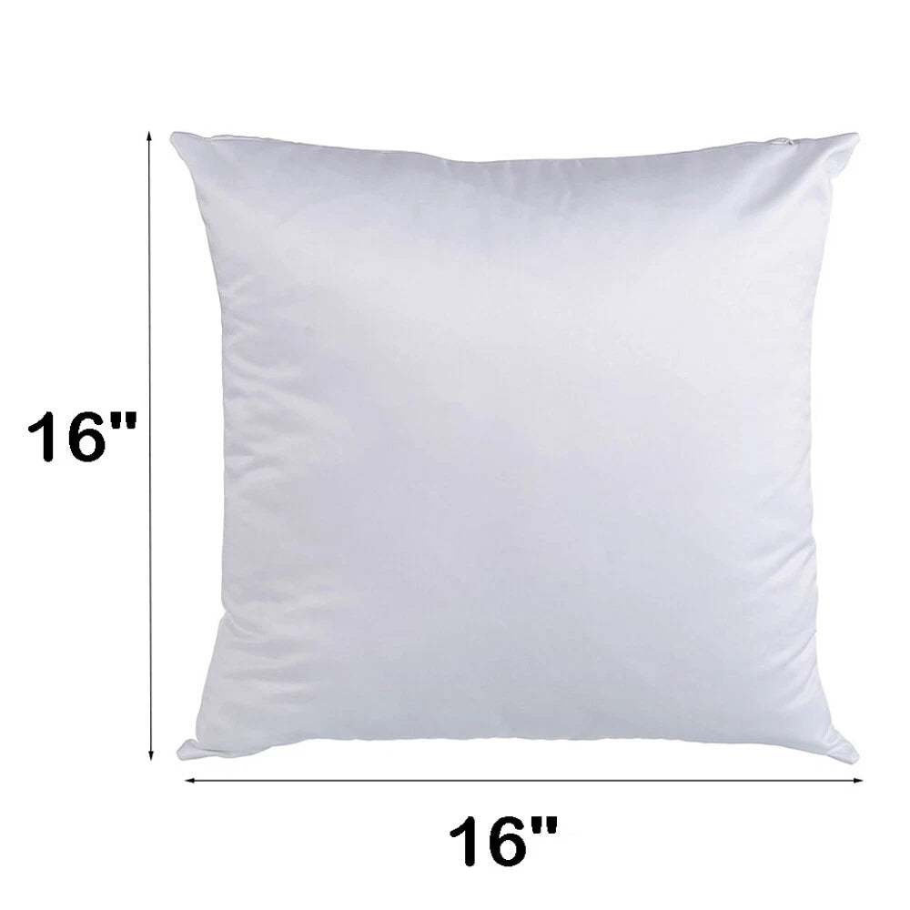 10Pcs White Sublimation Blank Pillow Case Home Sofa Car Decor Cushion Cover Gift