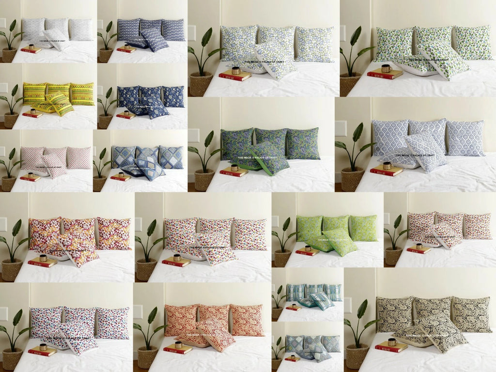 Indian Handmade Kantha Cotton Cushion Cover Bed Pillow Cases Sofa Throw-16"