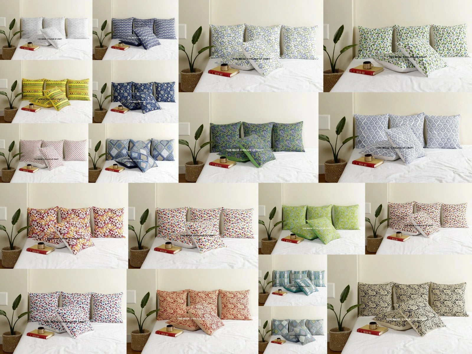Indian Handmade Kantha Cotton Cushion Cover Bed Pillow Cases Sofa Throw-16"