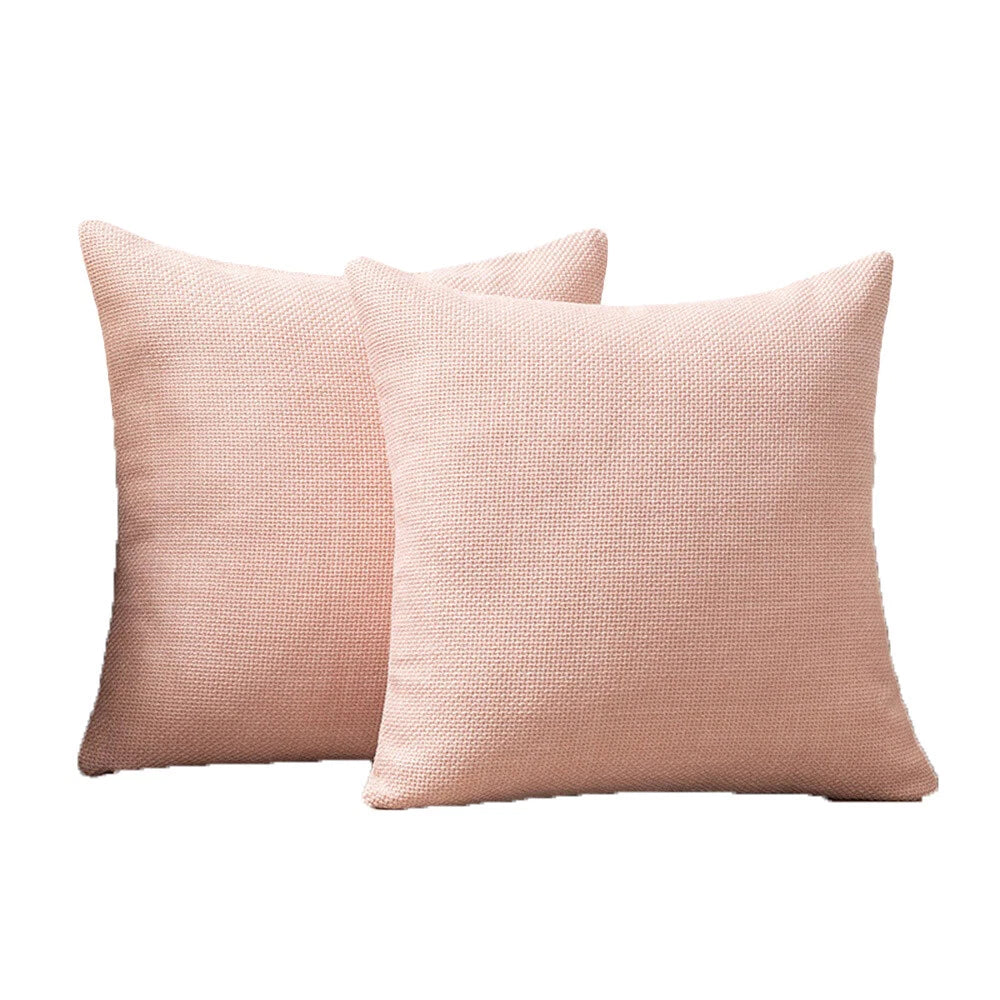 2 Packs Linen Cotton Cushion Cover Home Sofa Car Bed Office Throw Pillowcase