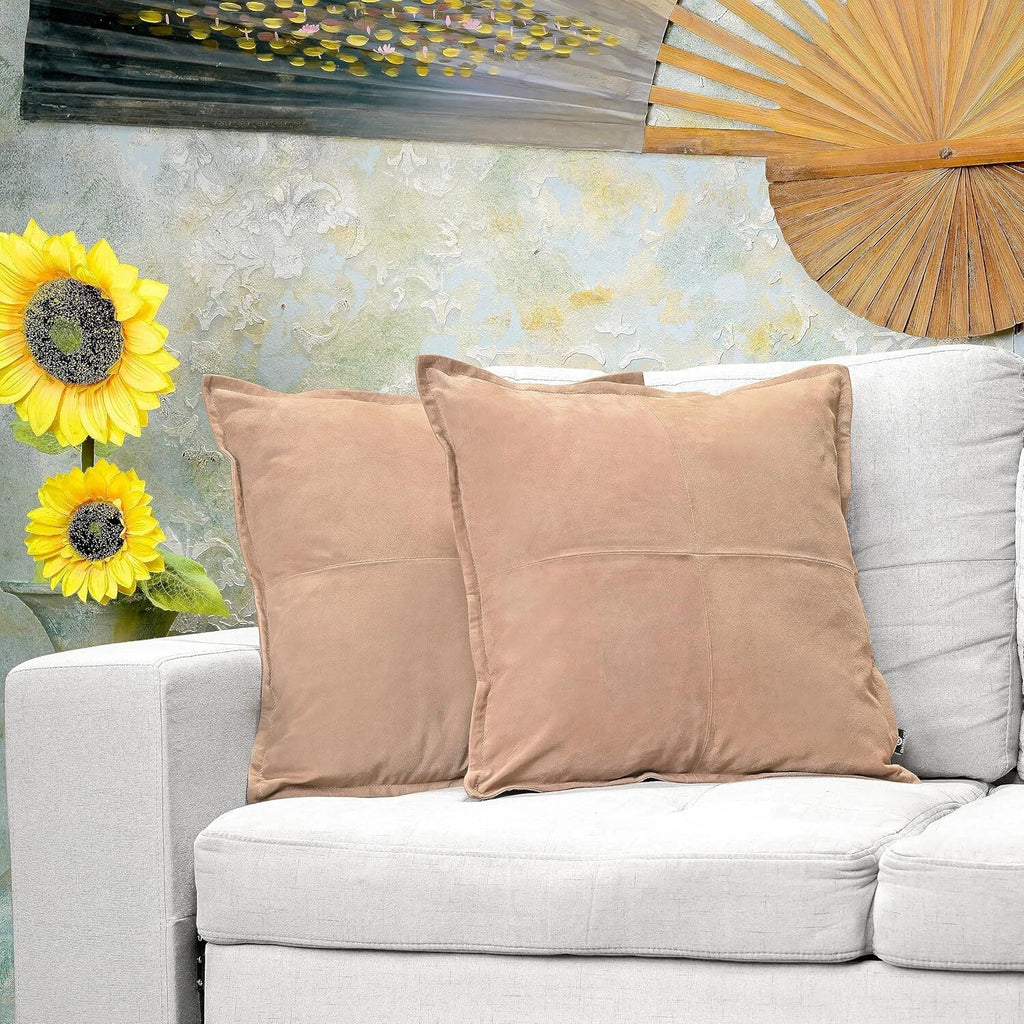 Luxurious lambskin Dusty Beige Box pillowcase Sofa Cushion & Living & Bed Room