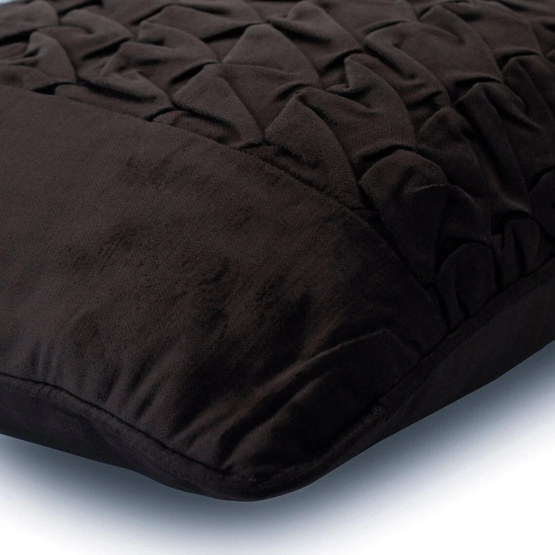 Couch Pillow Cover Black 16"x16", Bed Decor Velvet Solid Color - Knotty Black