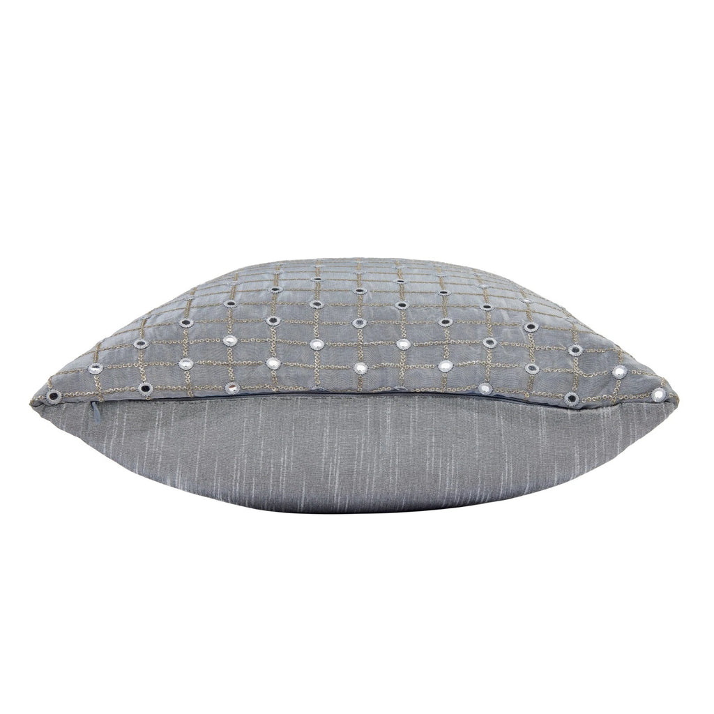 silver pillow cover for couch designer throw pillow embroidered pillow cover 2pc