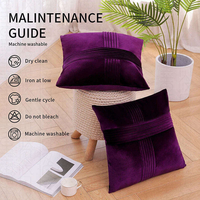 18x18" Velvet Throw Pillow Cover Sofa Car Throw Cushion Covers Home Decor 2 pk
