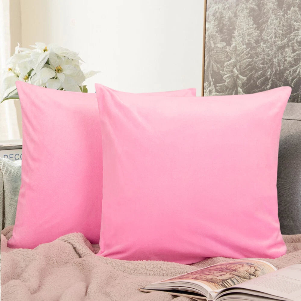 Ultra Soft 100% Velvet Throw Pillow Covers 2 Pack Home Sofa Decor Cushion Covers