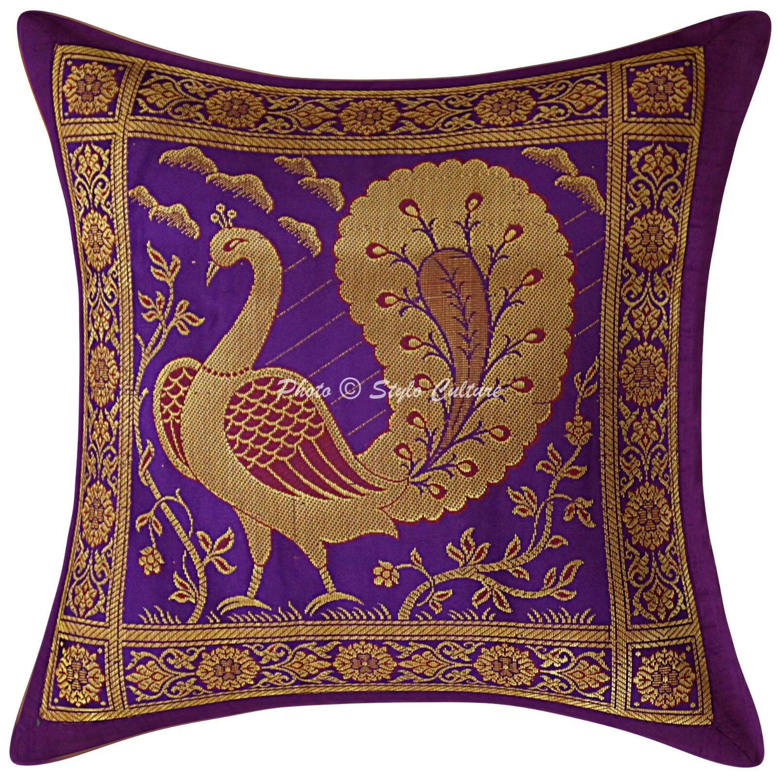 Brocade Elephant Cushion Cover Decorative Indian Bedding Sofa Pillow Case Cover