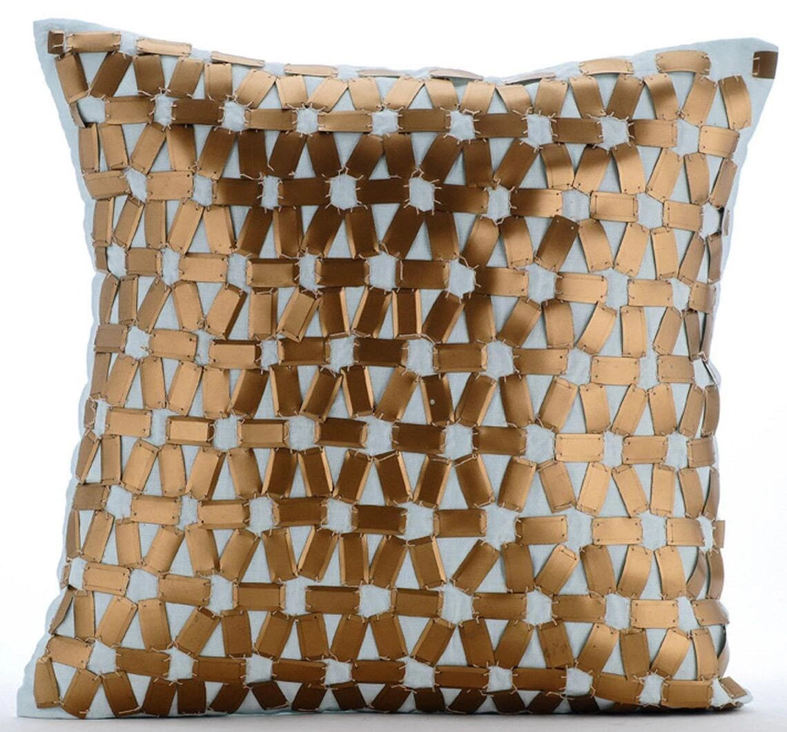 Decorative Sofa Cushion Case Blue 16"x16", Bed Decor Cotton - Goldilocks