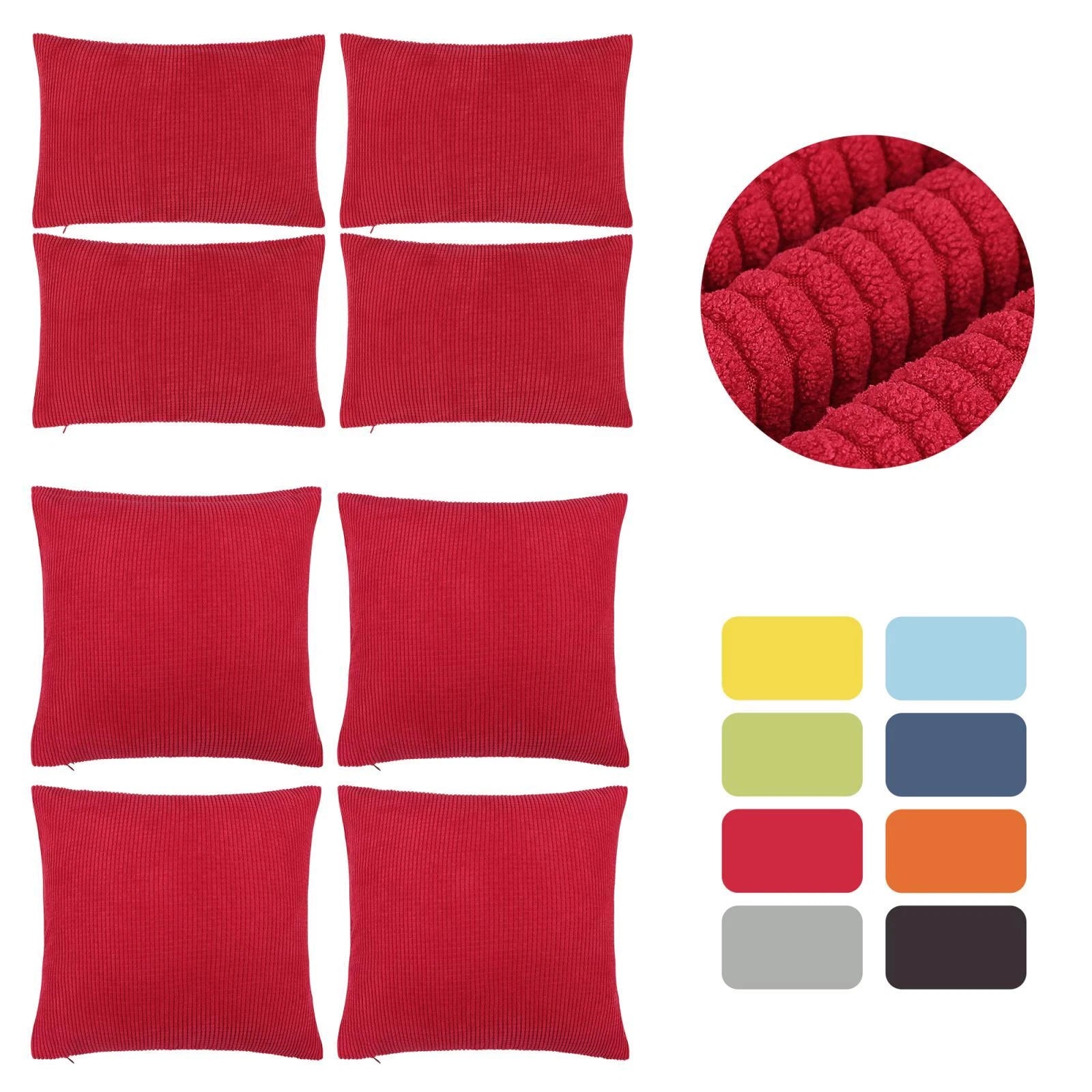 Set of 4 Corduroy Waist Throw Pillow Case Cushion Covers Home Sofa Bed
