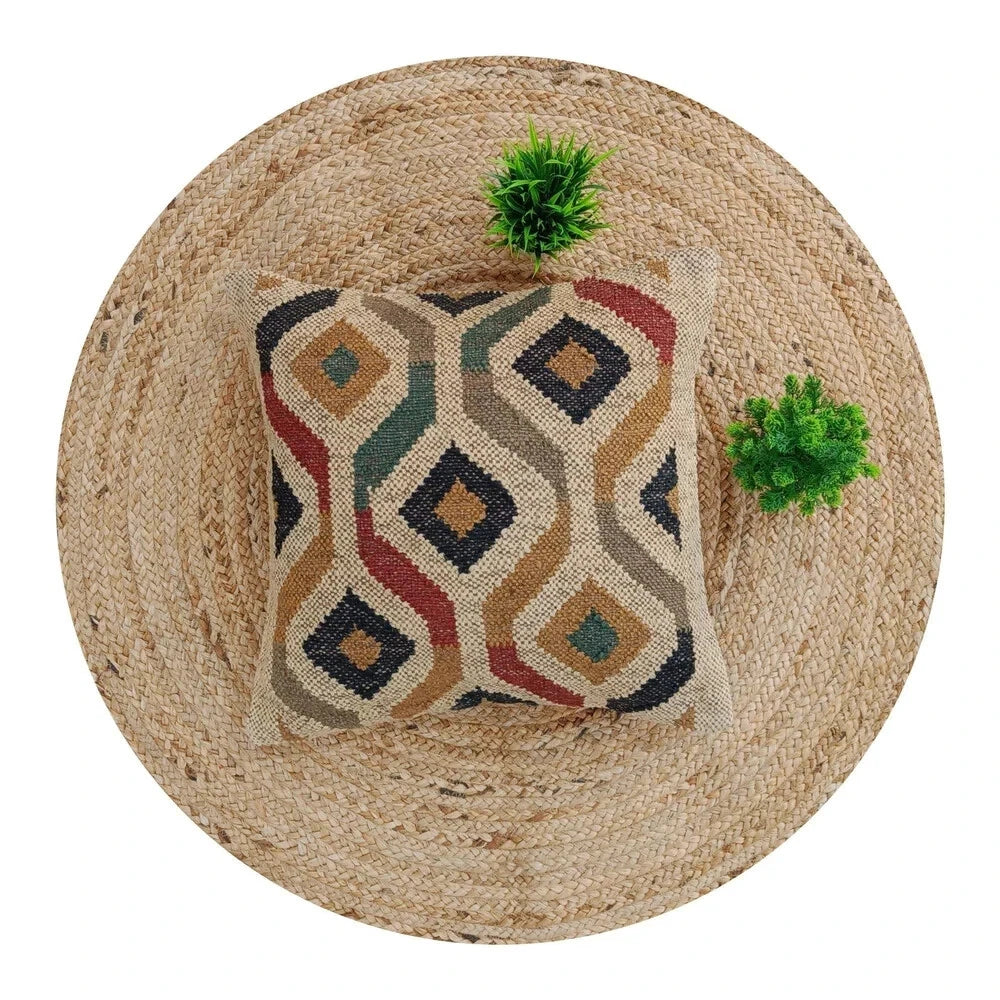 Indian Jute Wool Kilim Cushion Cover Vintage Look Your Home Pillow cover throw