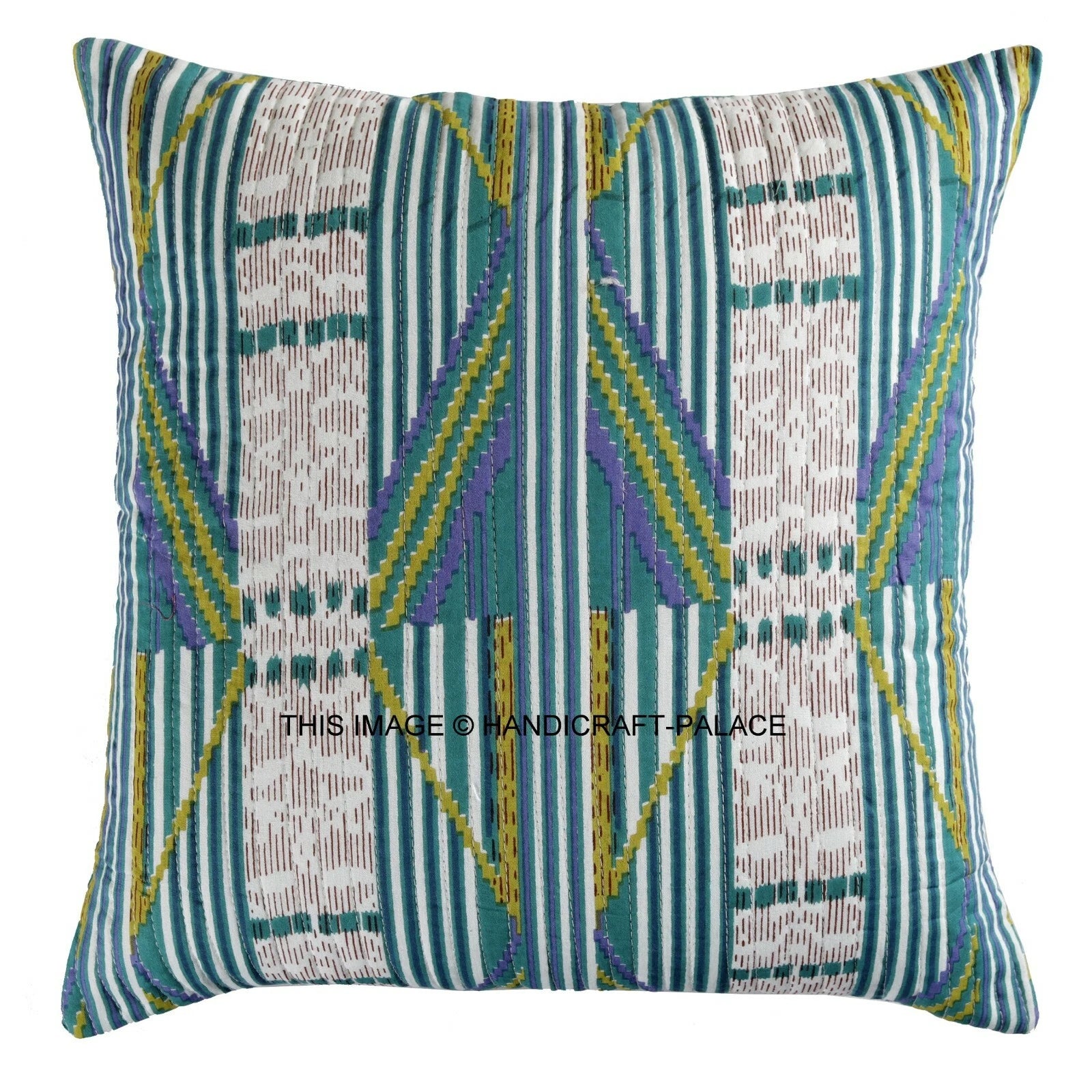 Indian Handmade Kantha Cotton Cushion Cover Bed Pillow Cases Sofa Throw-16"