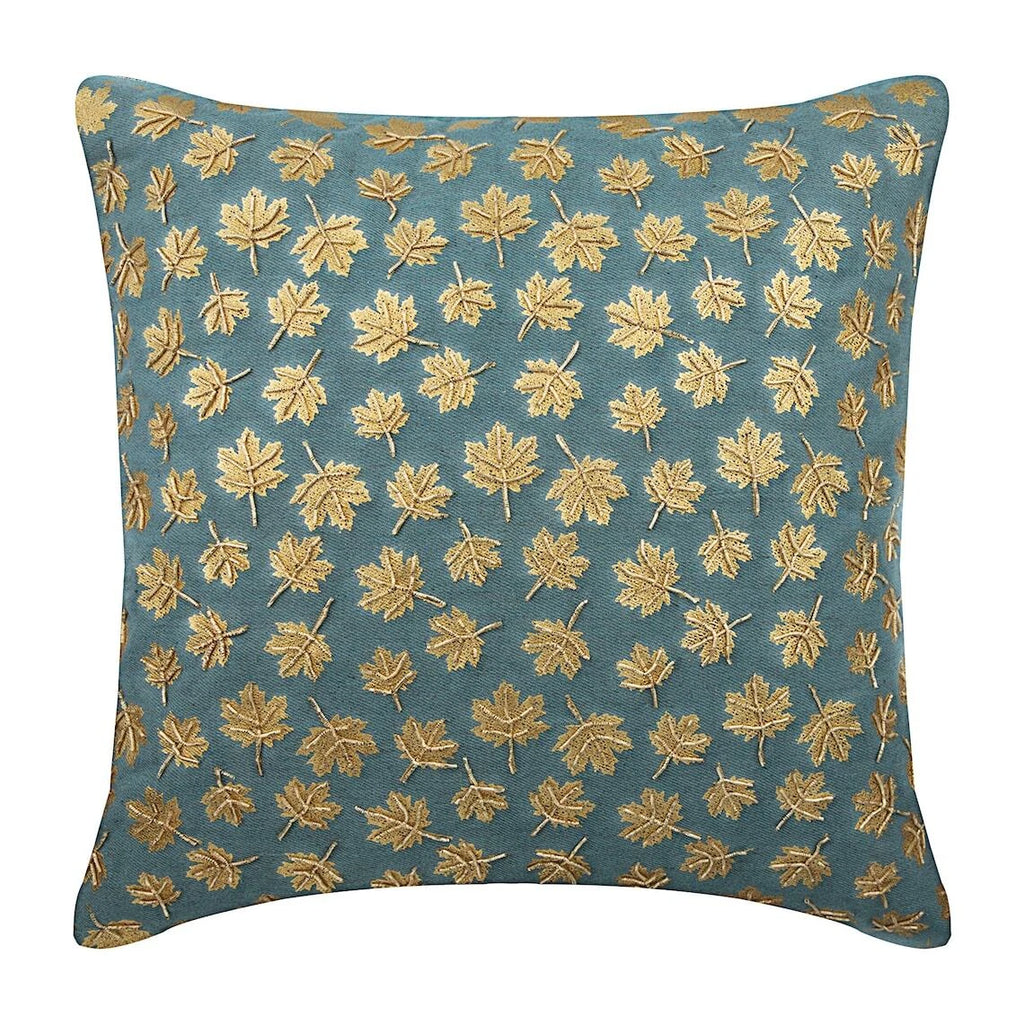 Decorative Sofa Cushion Case Blue 16"x16", Bed Decor Denim Fabric - Maple Gold