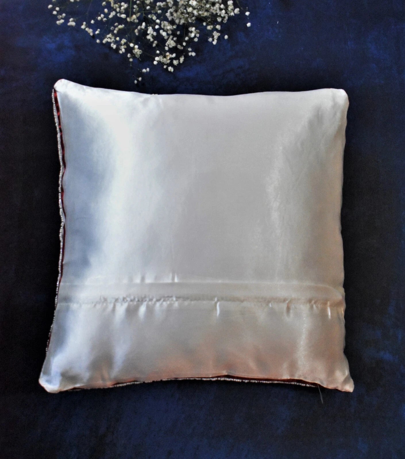 Decorative Beaded Cushion Cover Handmade Sofa Pillow Covers 16x16 In Set of 2