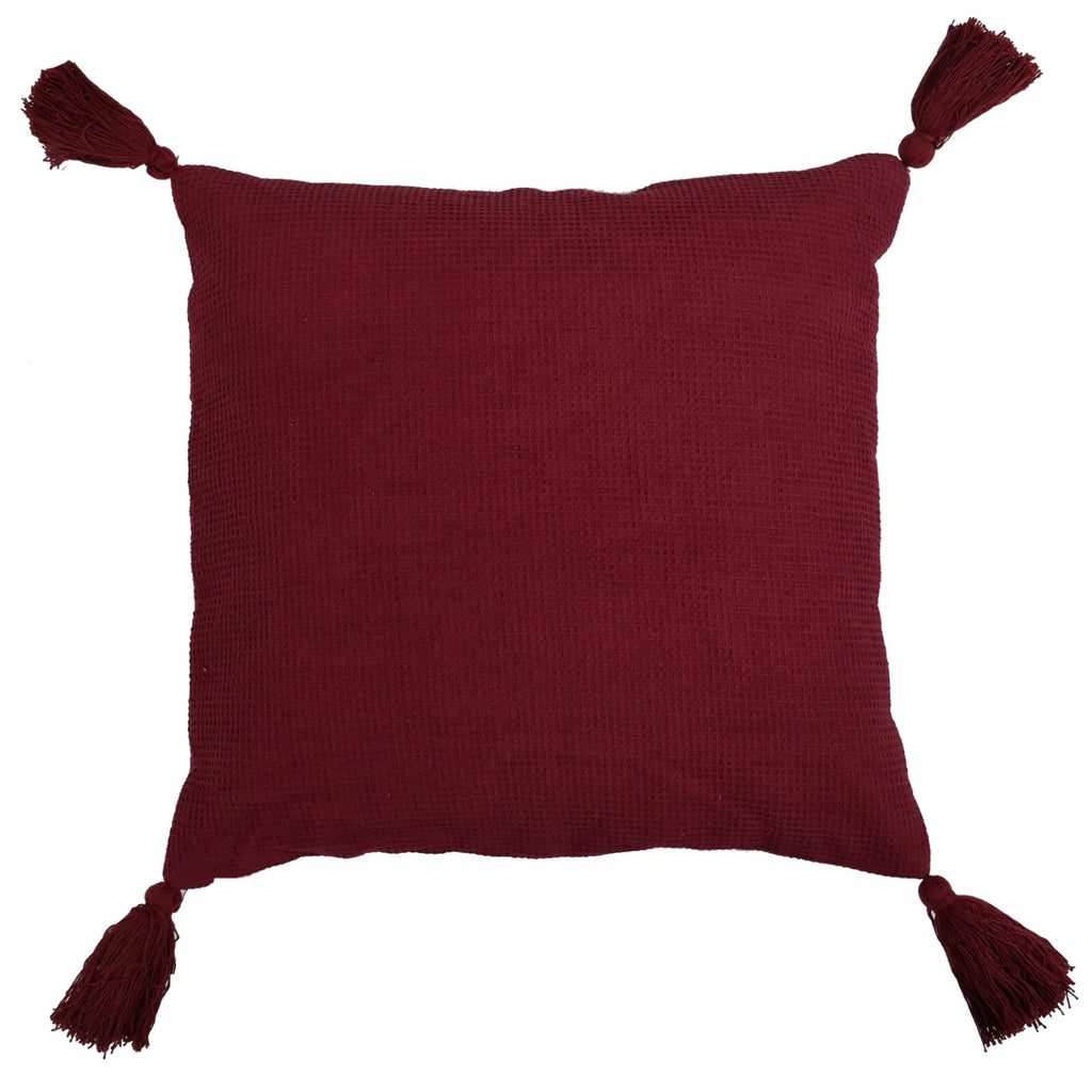 Solid Cushion Cover Cotton Pillowcase Home Sofa Bed Decor Pillows with Tassels