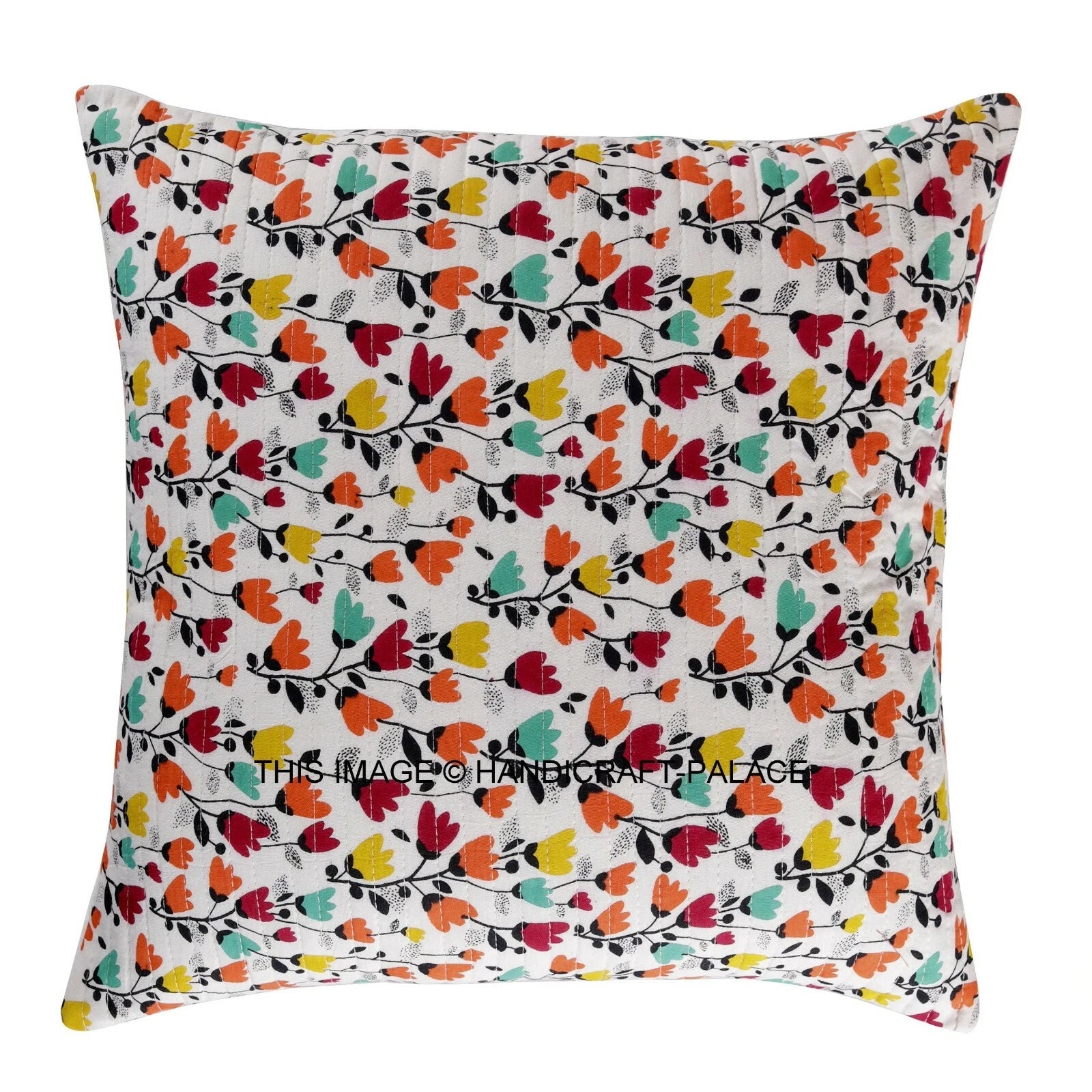 Indian Handmade Kantha Cotton Cushion Cover Bed Pillow Cases Sofa Throw-16"