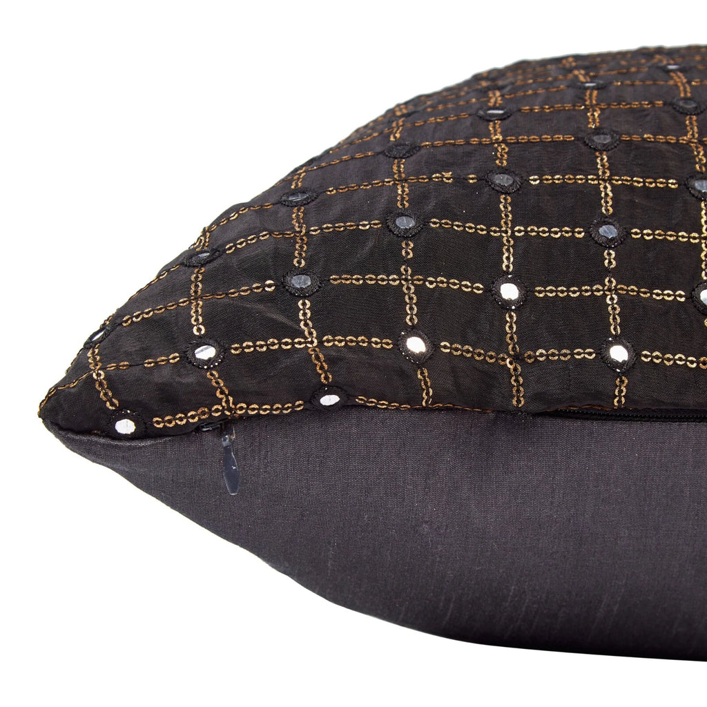 black pillow cover living room embroidered pillow cover designer couch pillow 2p