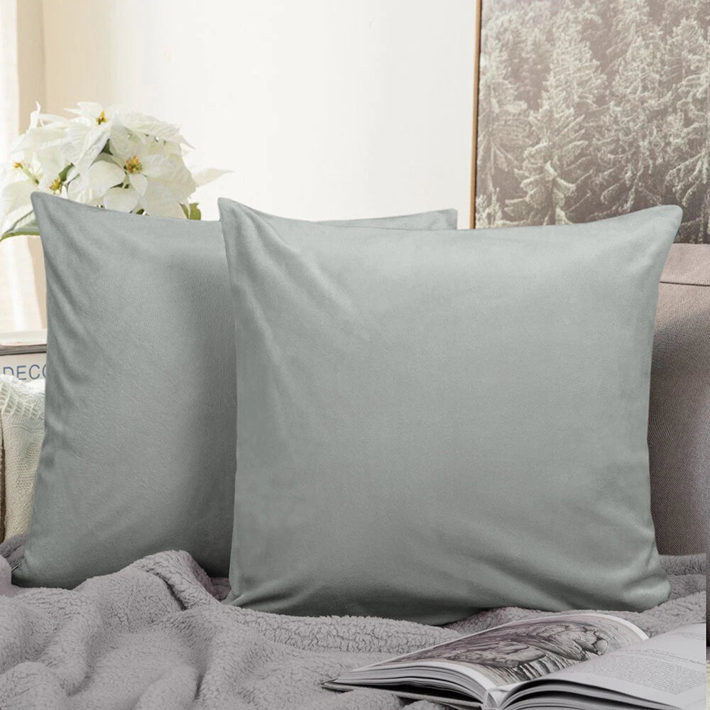 Ultra Soft 100% Velvet Throw Pillow Covers 2 Pack Home Sofa Decor Cushion Covers