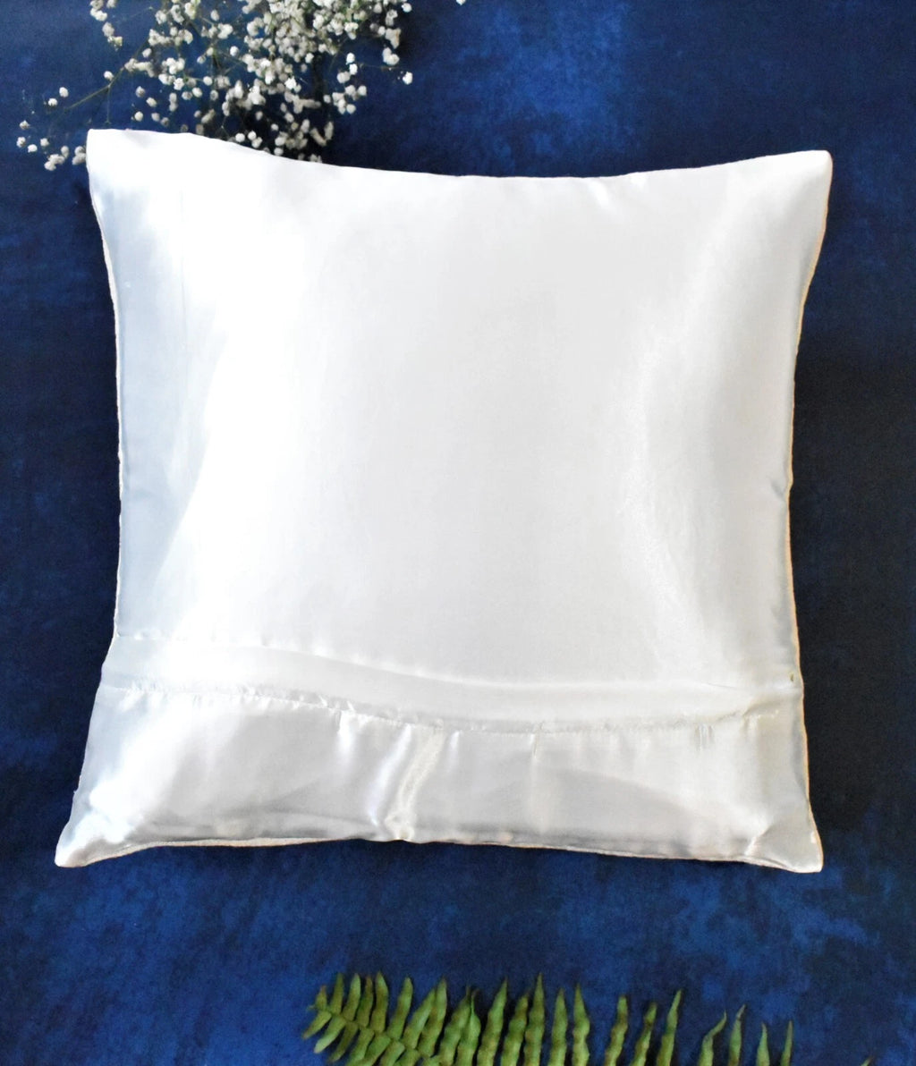 Beaded Cushion Cover Maple Leaf Decorative Sofa Pillow Case 16x16 In Set of 2