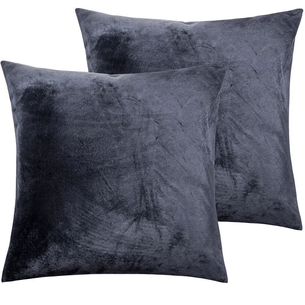 Pack of 2 Velvet Euro Square Throw Pillow Covers Sofa Home Decor Cushion Cover