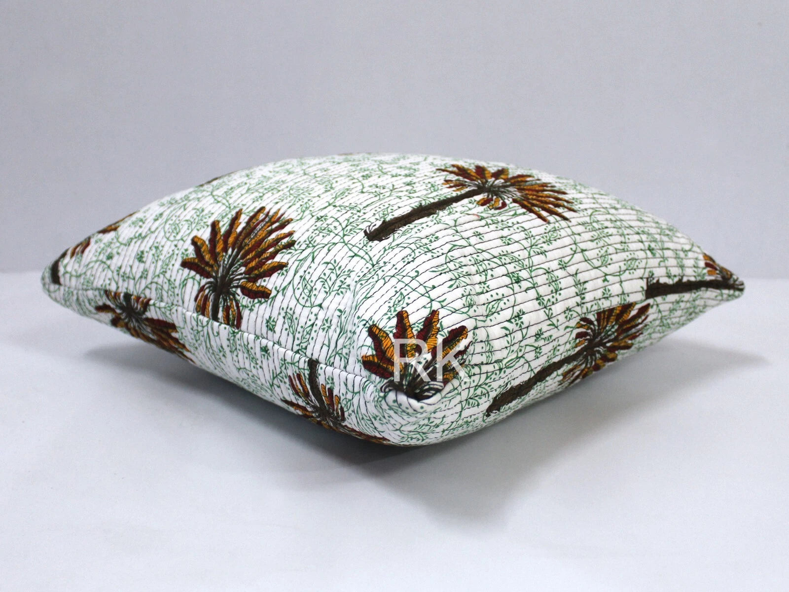 Square 2 PC Set Quilted Pillow Cover Case Couch Tree Printed Sofa Cushion Cover
