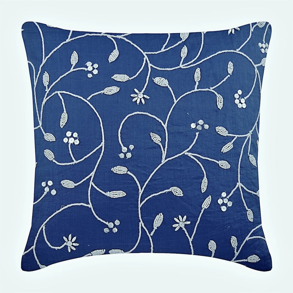 Decorative Sofa Cushion Case Blue 16"x16", Bed Decor Cotton - Day Dreamer