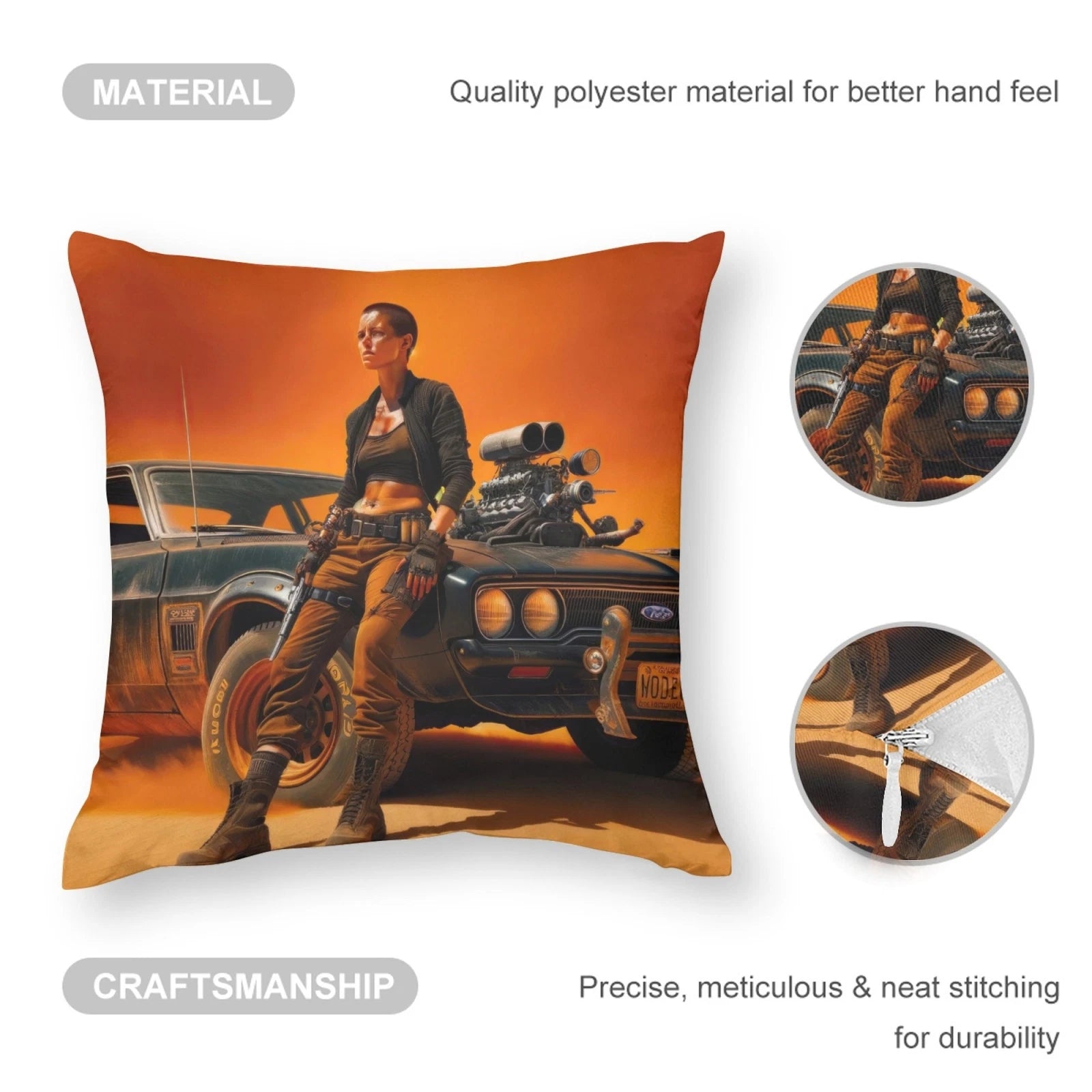 Mad Max Furiosa Cushion Cover Cotton Linen Pillow Case Pillow Covers for Sofa