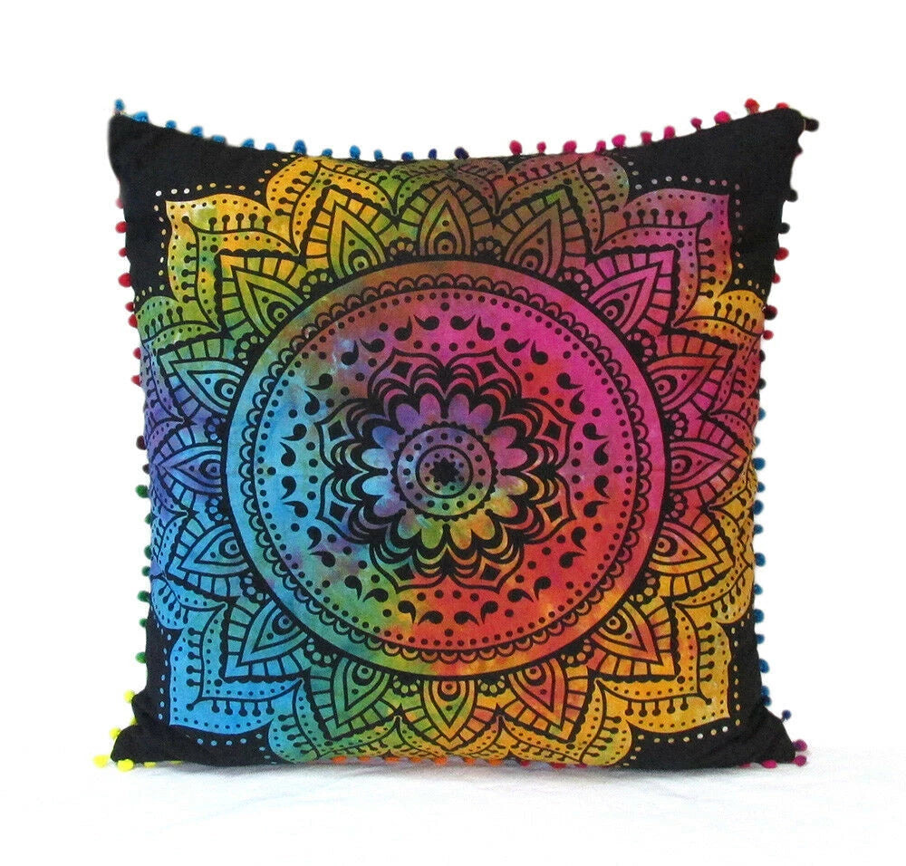 Set Of 2 Cotton Cushion Cover Mandala Couch Pillow Cases Home Decorative Pillows