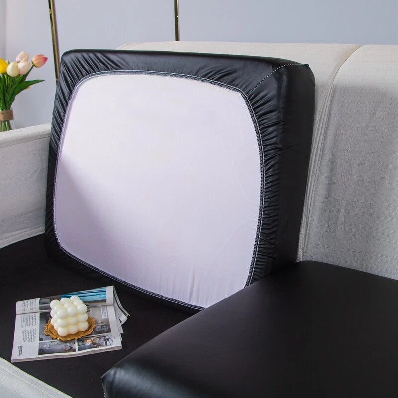 1 2 3 Seater Stretch Sofa Cushion Covers PU Leather Waterproof Couch Seat Cover