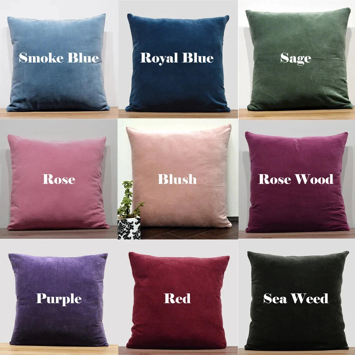 "Lumbar Velvet Cushion Cover – Soft Cotton Throw Pillow Case for Sofa/Bed"