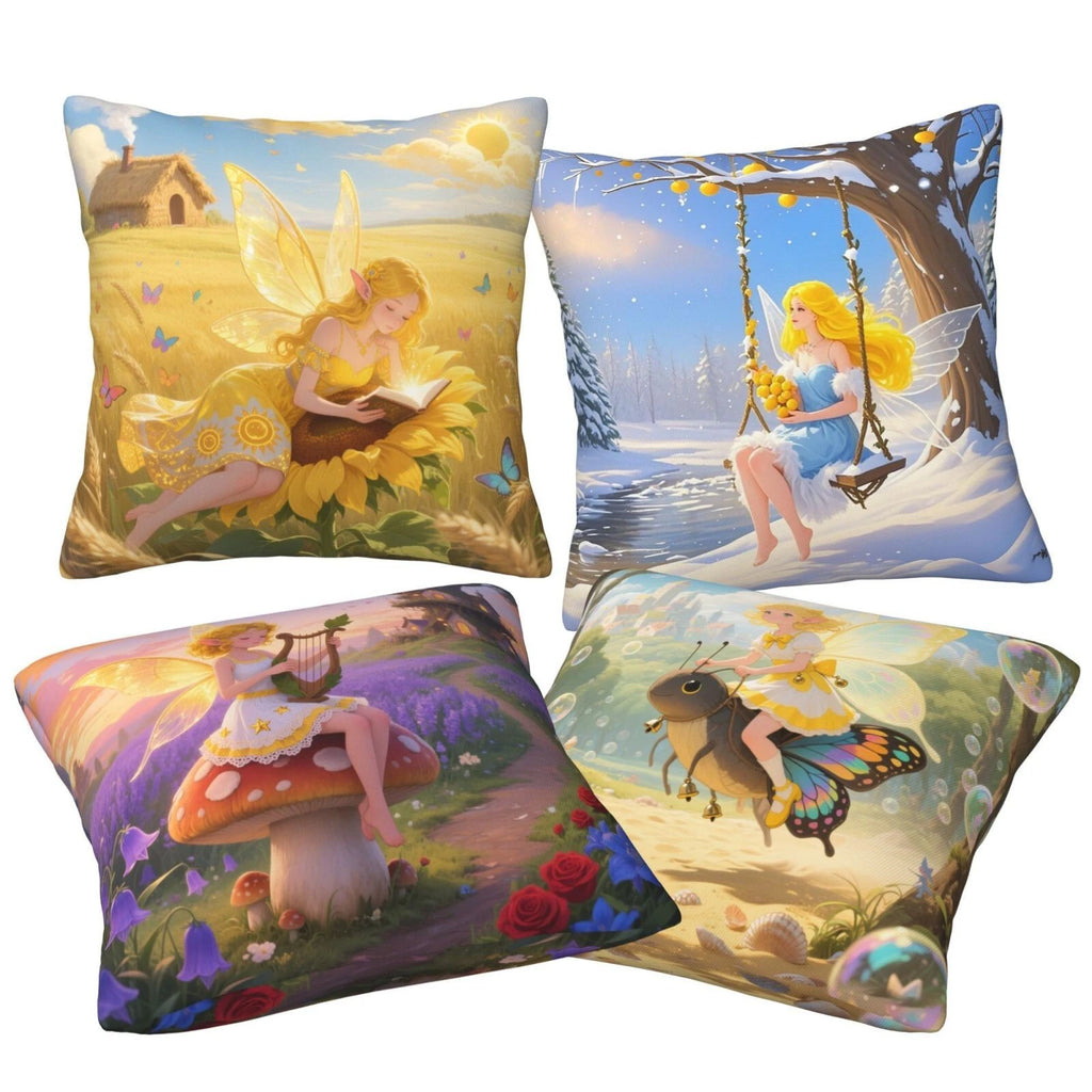 Set of 4 Sofa Throw Pillow Cover Couch Bed Cushion Cover Gift Dreamlike Decor