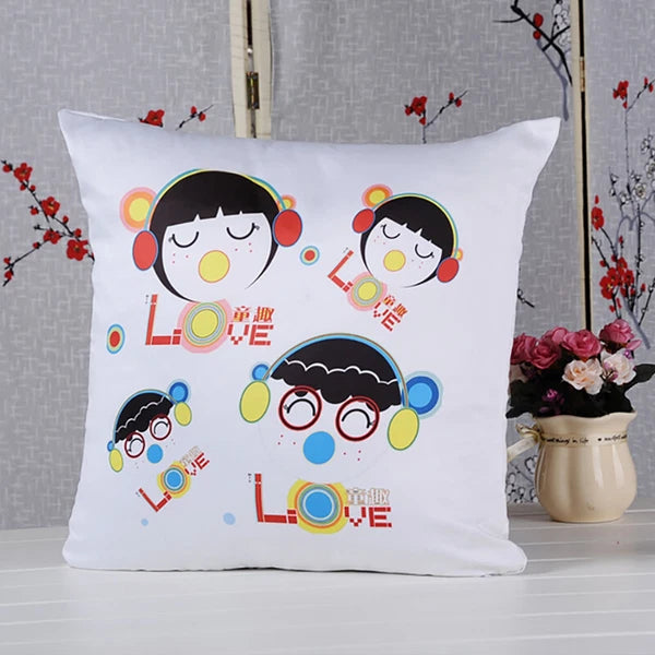 10Pcs White Sublimation Blank Pillow Case Home Sofa Car Decor Cushion Cover Gift