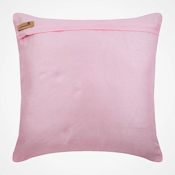 Couch Pillow Cover Pink 16"x16", Bed Decor Taffeta Solid Color - Pink Beehive