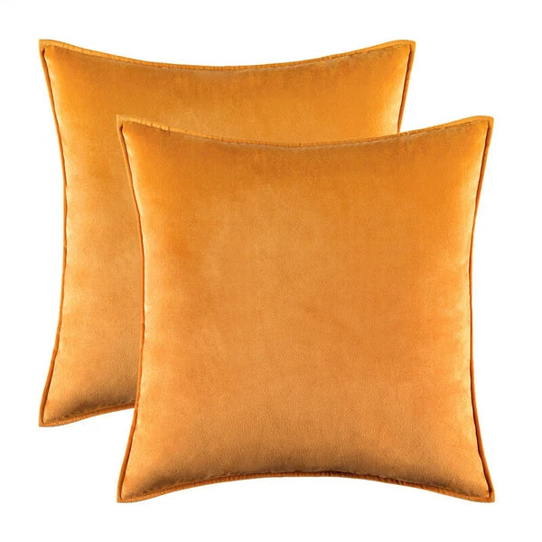 New 18" 20" 24" Velvet Piped Solid Cushion Cover Pillow Case Home Sofa Bed Decor