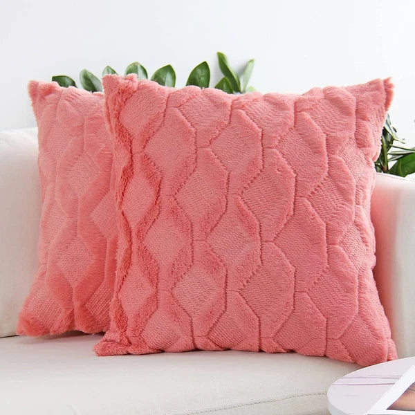 Pack of 2 Plush Throw Pillow Covers Velvet Couch Square Cushion Cover 16"18"20"