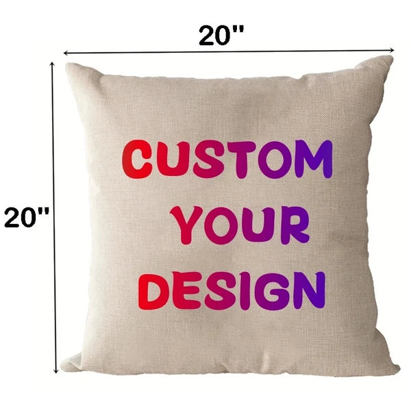 20" x 20" Linen Blank Sublimation Pillow Case Cushion Cover Home Car Sofa Decor