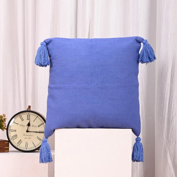 Solid Cushion Cover Cotton Pillowcase Home Sofa Bed Decor Pillows with Tassels