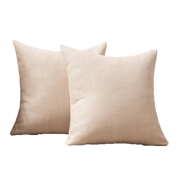 2 Packs Linen Cotton Cushion Cover Home Sofa Car Bed Office Throw Pillowcase