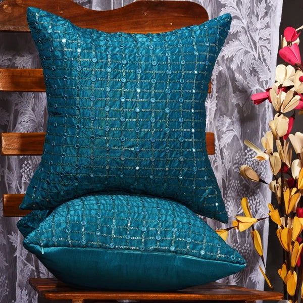 Decorative pillows for couch teal 18x18 20x20 24x24 embroidered pillow covers 2p