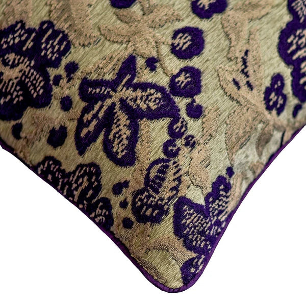 Sofa Pillow Cover Purple 16"x16", Bed Decor Velvet Fabric - Plum Scented
