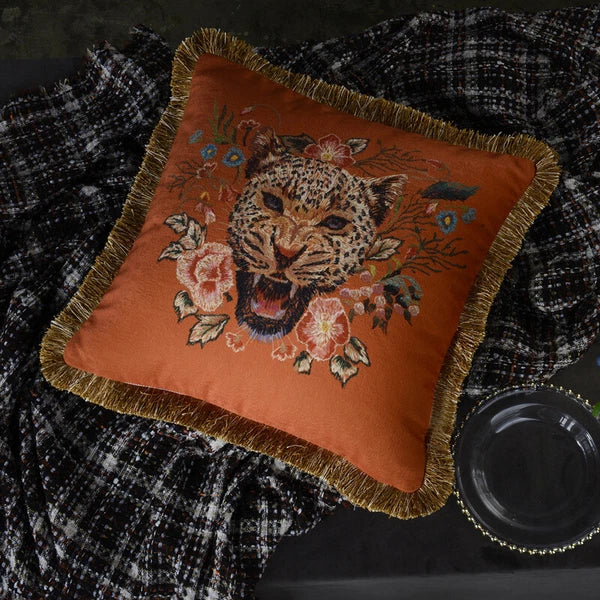 Fashion Velvet Bee Flower Cushion Cover Square Pillowcase For Sofa Bed Home