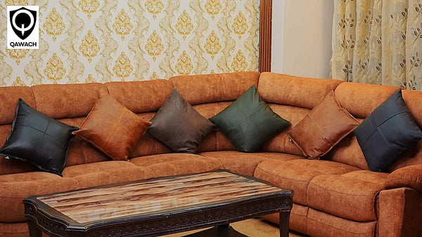 Dark Brown Color Lambskin 100% Genuine leathe Pillow Cover For Sofa Cushion Bed