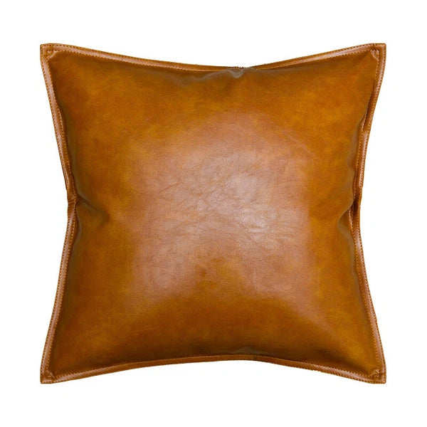 Faux Leather Throw Pillow Case Square Luxury Cushion Covers Bar Sofa Home Decor