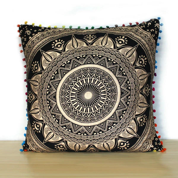 Set Of 2 Cotton Cushion Cover Mandala Couch Pillow Cases Home Decorative Pillows