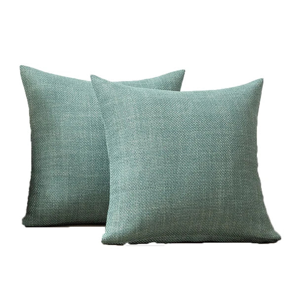 2 Packs Linen Cotton Cushion Cover Home Sofa Car Bed Office Throw Pillowcase